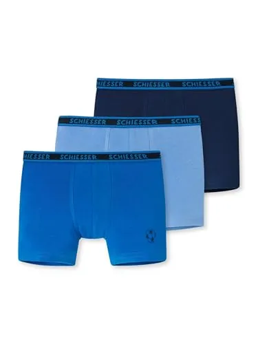 Schiesser Jungen Unterwäsche Boxershorts - 95/5 Bio Baumwolle 3er Pack - Boxershorts für Jungen aus der SCHIESSER-Serie „Original Classics“ im praktischen Dreierpack, hautfreundlich und aus elastischer Single-Jersey-Qualität aus Organic Cotton für höchsten Tragekomfort.