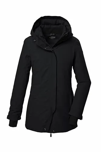 KILLTEC Damen Mantel KOW 93 WMN PKR - Funktionsjacke für Damen, wasser- und winddicht mit 10.000 mm Wassersäule, atmungsaktiv und nachhaltig hergestellt aus recyceltem Material.