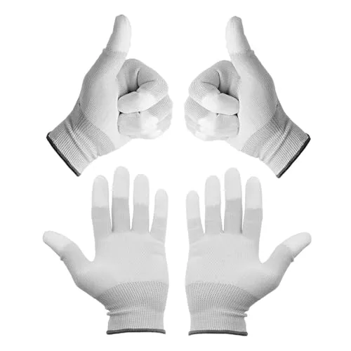Minadax ESD Antistatik Handschuhe Finger-TIP - 2 Paare, Größe L/9 - Für Reparatur, Montage & Reinigung in Elektronik, Feinmechanik, Modellbau, Auto und Motorrad
