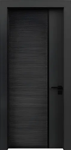 Moderne Schwarze Haustür MLB-706 für Designerwohnungen - Edle Kompletttür mit 1 Türblatt, 90 cm Breite und 190 cm Höhe. Ideal für verschiedene Räume, gefertigt aus hochwertigen Holzwerkstoffen und mit modernem Finish.