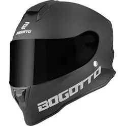 Bogotto H151 Solid Helm, schwarz matt, M - Motorradhelm mit klarem, kratzfestem Visier und herausnehmbarem Innenfutter für optimalen Komfort. Ideal für Sicherheit und Stil auf der Straße.
