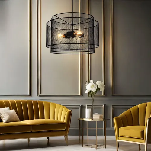 Moderne Hängelampe Pendellampe schwarz – Industrielle Hängeleuchte mit 3x E27 Fassungen - Lampen – Stilvolle Hängeleuchte im industriellen Design (Ø45cm) mit 3 E27 Fassungen, ideal für Esszimmer und Wohnzimmer. Gestaltet aus hochwertigem Metall, sorgt sie für eine besondere Atmosphäre.