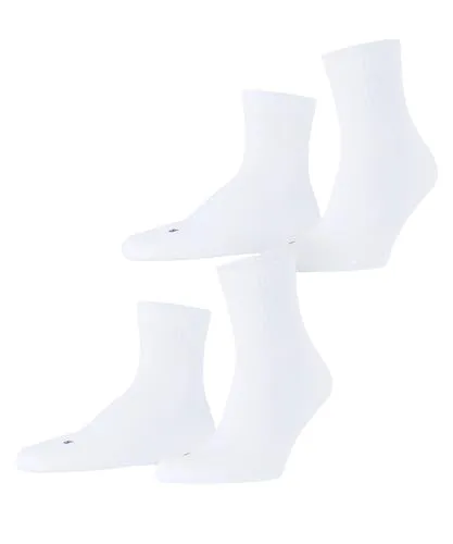FALKE Unisex Socken Run Multipack U Sso Baumwolle Funktionsmaterial einfarbig 2 Paar, Weiß White 2000, 46-48