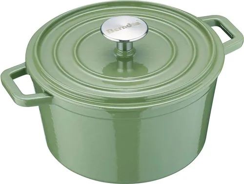 Bräter B.IRON Kochtopf 20 cm, rund, Gusseisen - Pfannen für Induktionsherde, hitzebeständig und pflegeleicht, ideal für gesunde und schmackhafte Gerichte.