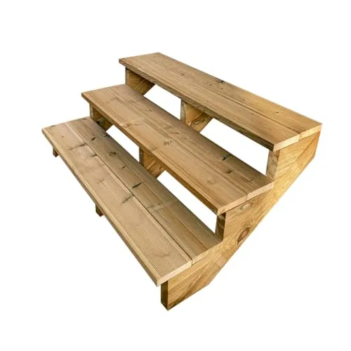 Vinuovo Gartentreppe Holz 3 Stufen 120cm von Vinuovo