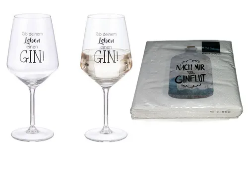Steinnacher Bärbel Weinglas Gingläser Gib deinem Leben einen Gin 2er Set, Glas