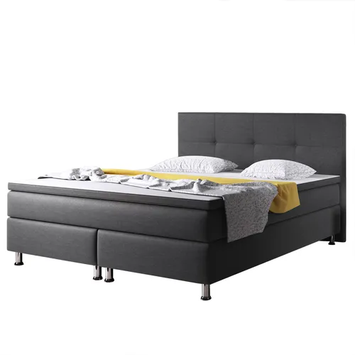 Boxspringbett Dallas 180x200 Webstoff Anthrazit von inter