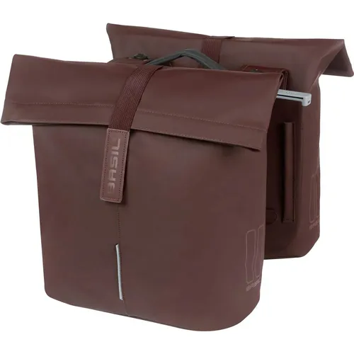 Basil Doppelpacktasche City MIK - Braun - Fahrradtasche, praktische Doppelpacktasche für sicheren Transport, 28-32L Volumen, ideal für Stadtfahrten und Ausflüge.