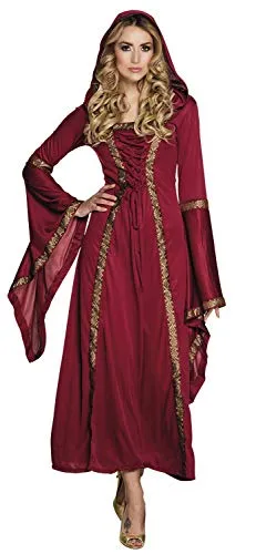 Boland - Erwachsenen-Kostüm Lady Gwendolyn, langes Kleid mit Kapuze - Das elegante Kostüm Lady Gwendolyn von Boland verwandelt Sie in eine mittelalterliche Königin. Mit seinem knöchellangen Kleid und der Kapuze ist es perfekt für Karneval und Mottopartys. Entdecken Sie weitere Kostüme in unserem Boland-Shop!