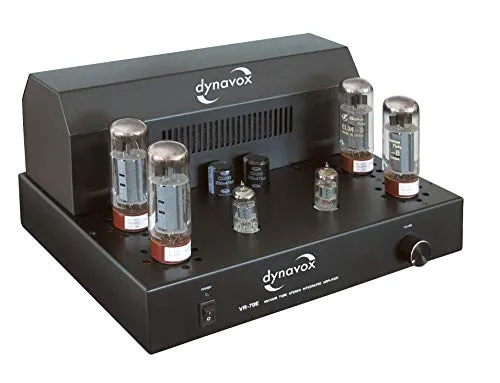 Dynavox Röhrenvollverstärker VR-70E II schwarz, Hifi-Verstärker für warmen Röhren-Sound, Vintage-Design mit abnehmbaren Schutzgitter