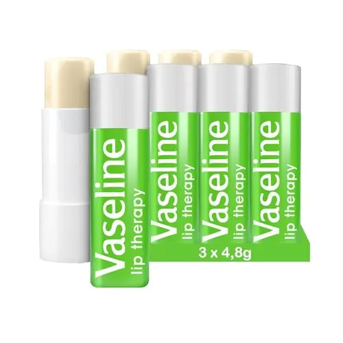 Vaseline Lip Therapy Aloe Vera | Getönter Lippenbalsam | Lippenstift mit Aloe Vera und Vitamin E (Aloe Vera, 3 x 4,8g)