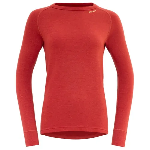 Devold Expedition Woman Shirt - Merinounterwäsche in Rot, Größe XL - Funktionale Langlauf Unterwäsche für Frauen, warmes Allround-Shirt aus 90% Merinowolle, ideal für Winteraktivitäten wie Ski und Snowboard.