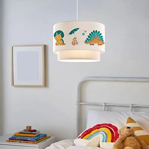 lux.pro Hängeleuchte Lurgan - Dinosaurier Pendelleuchte für Kinderzimmer - Moderne Hängeleuchte mit einzigartigem Dinosaurier-Motiv, ideal für das Kinderzimmer. E27 Fassung, Höhe 70 cm, bringt Stil und Spaß ins Zuhause.