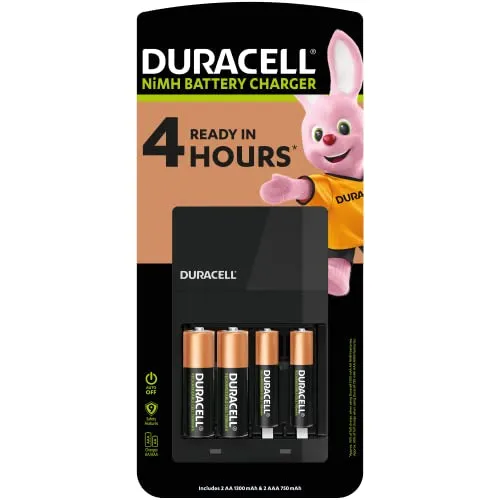 Duracell 4 Stunden Ladegerät mit 2 AA und 2 AAA