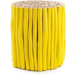 Beistelltisch Guadalupe aus Teakholz, Gelb Ø 38 cm von Bizzotto