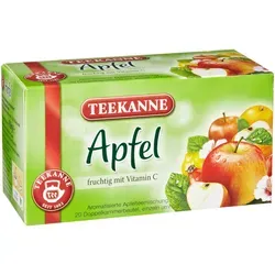 Teekanne Früchtetee Apfel – 20 Teebeutel - Tees, erlebe die erfrischende Harmonie aus Hibiskus, Hagebutte und Apfel für entspannende Momente im Alltag.