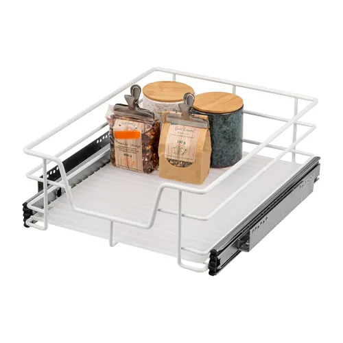 bremermann Teleskopschublade für 45 cm Schrank - Küchenschubladeneinsätze mit Teleskop-Vollauszug für optimalen Zugriff auf alle Gegenstände, bis zu 15 kg Traglast, leicht zu montieren und ideal für Küchen und weitere Bereiche.