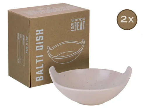 CreaTable Servierteller Streat Food Creme Balti Dish 2-tlg - Schalen & Schüsseln, stilvolles Steinzeug-Design für ansprechende Serviermöglichkeiten, spülmaschinengeeignet und ideal für kreative Street Food Präsentationen.