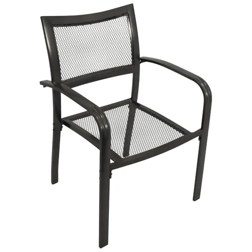 MERXX Delphi Stapelsessel, Graphit, Aluminium, 61x62x88 cm, Geflecht in Sitz und Rücken