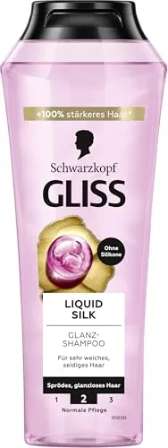 Gliss Shampoo Liquid Silk (250 ml) - Glänzendes, weiches Haar - Shampoos – Gliss Liquid Silk sorgt für außergewöhnlich weiches Haar und natürlichen Glanz durch Ceramide und Seide.