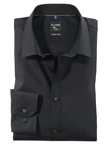 Produktbild OLYMP Herren Hemd No. 6 Super Slim Fit Langarm schwarz, Größe S