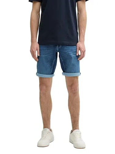 Tom Tailor Herren Jeans Short TTJOSH REGULAR SHORTS - Blau Grau - Wanderhosen mit mittlerer Leibhöhe und Regular Fit für optimalen Tragekomfort. Ideal für aktive Tage und Freizeit, bietet diese Short einen klassischen Jeans-Look.