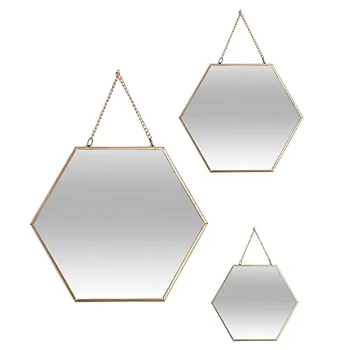 Atmosphera Set aus 3 goldenen Spiegeln - Dekorative Wandspiegel im eleganten Gold-Design, ideal zur Verschönerung jedes Raumes und für einen glamourösen Touch in Ihrem Zuhause.