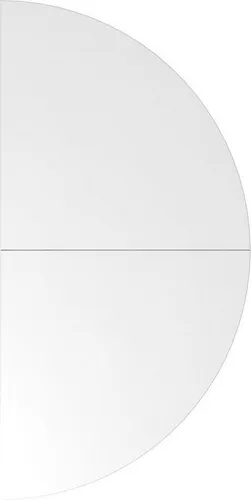 HAMMERBACHER Schreibtisch Anbautisch 160x80cm 2xViertelkreis/Fuß Weiß/Silber