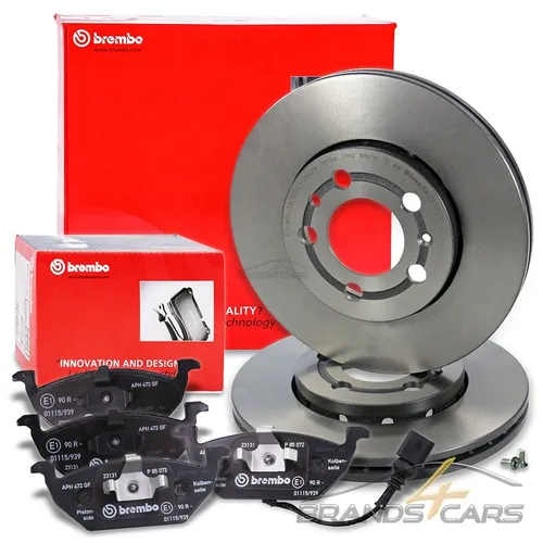 BREMBO COATED BREMSSCHEIBEN+BELÄGE+WK VORNE FÜR AUDI A2 8Z A3 8L