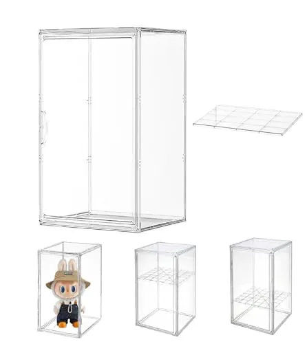 Dasellfa Vitrine Schaukasten Box Acryl Vitrine, Sammlervitrine mit Tür, Für Minifiguren, Figuren Vitrine Kleine, Action Figuren Spielzeug, Modellautos, Sammelfiguren (50*37*29.5cm)