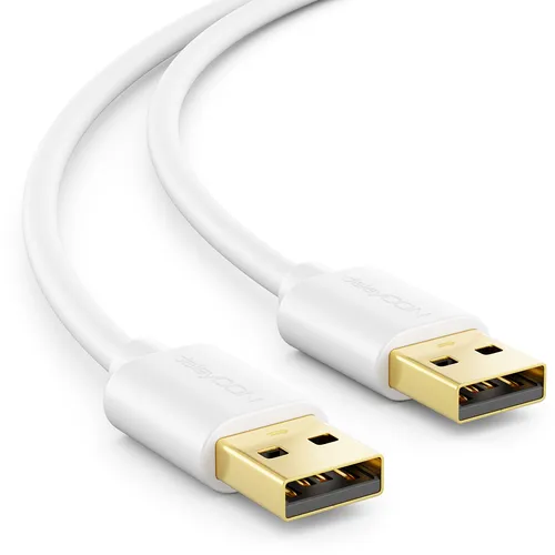 0,5m USB Kabel USB 2.0 Datenkabel USB A-Stecker zu USB A-Stecker PC Laptop Weiß