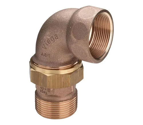 Viega Winkelverschraubung 3088 flachdichtend R1 x Rp1 - Fittings für Rohrleitungstechnik mit flachdichtendem Design, ideal für zuverlässige Verbindungen in Sanitärinstallationen.