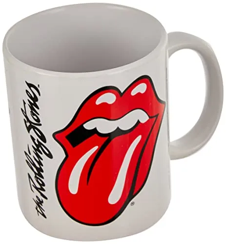 The Rolling Stones Tasse (Lips Design) 325ml Keramik Kaffeebecher, Kaffeetasse - Offizielles Lizenzprodukt