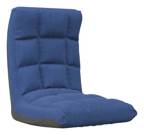 vidaXL Faltbarer Bodenkissen Bodenstuhl Blau - Bürostuhl für komfortables Sitzen und Entspannen, mit anpassbarer Rückenlehne und platzsparendem Falt-Design.