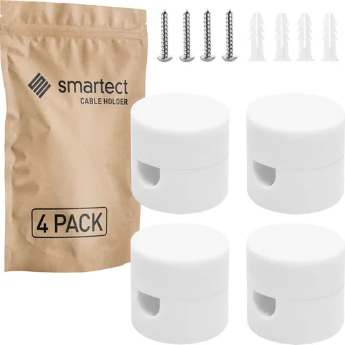 4x Affenschaukel Weiß Aufputz-Kabelhalter Deckenpins Textilkabel Halterung