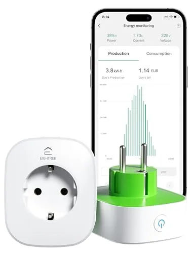 EIGHTREE Smart WLAN Steckdose mit Strommessung