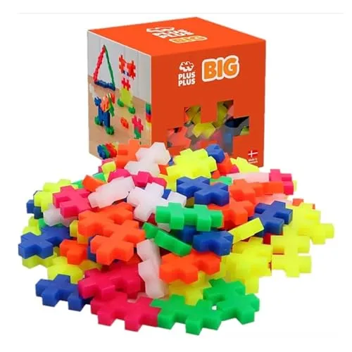 Plus-Plus 9603411 Kreativ-Bausteine Big Neon Set von Plus-Plus