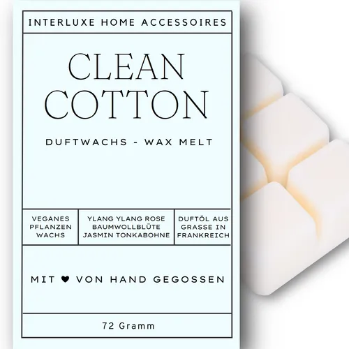 Interluxe Duftmelt Clean Cotton Duftwachs Raumduft Duft Beduftung Wax Melt