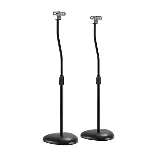 Audizio HTS12 - Lautsprecher Ständer 2er Set, Universal Boxenständer, höhenverstellbar 78cm-107cm, Speaker Stand bis ca. 5 Kg Traglast, Lautsprecher Stativ mit versteckter Kabelführung- Schwarz