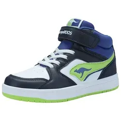KangaROOS K-CP Hogan EV Sneaker, dk Navy/Lime, 32 EU - Sneaker für Kids mit elastischer Schnürung und Klettverschluss. Das WMS-System sorgt für besten Sitz, während die herausnehmbare ROOSfit-Sohle eine einfache Größenmessung ermöglicht. Ideal für hohen Tragekomfort und Dämpfung.