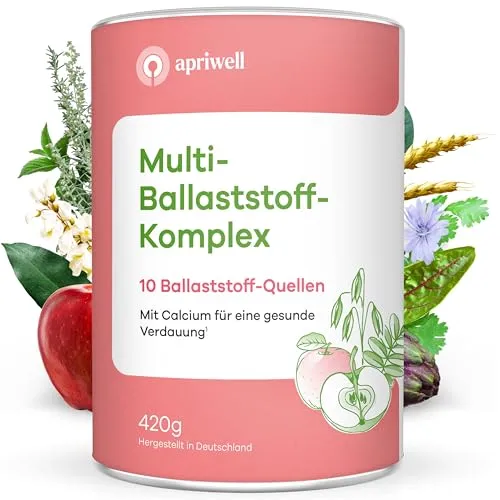 Multi-Ballaststoff-Komplex: 10 Premium Ballaststoffe & Calcium für Verdauung - Ballaststoffpräparate für eine gesunde Darmflora und ein starkes Immunsystem. Mit 10 Premium Ballaststoffen und Calcium für optimale Verdauungsfunktion. Vegan, glutenfrei, laktosefrei und in Deutschland hergestellt.