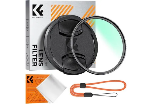 LuxusKollektion UV Filter 55mm mit Objektivdeckel, Reinigungstuch, 18 Schichten Foto-UV-Filter