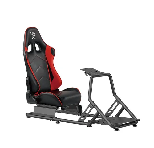 Ranqer Gaming-Stuhl Racing Simulator - Sim-Racing Cockpit für PC und Konsolen, verstellbarer Sitz und stylisches PU-Leder in Schwarz