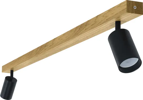 LED Wood | 2-Birnen-Deckenleuchte, LED-Spot Deckenleuchte, schwenkbarer Deckenstrahler, 90 cm, Eiche, GU10, Aufputz