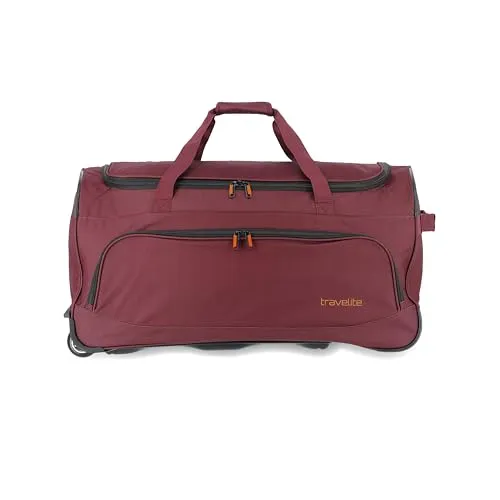 travelite Basics Fresh Trolley Reisetasche 70 cm - Leichte 2-Rollen Reisetasche in auffälligem Rot, ideal für Sport und Freizeit mit praktischem Stauraum