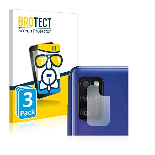 BROTECT 3 Stück Schutzglas für Samsung Galaxy A41 (NUR Kameraschutz) Schutzfolie Panzer Folie Glas Displayschutz Made in Germany [ 9H, Anti-Fingerprint]