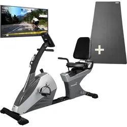 Skandika Liegeergometer Centaurus – Sitzergometer mit Bluetooth App-Steuerung - Fahrradergometer mit 13 kg Schwungmasse, 12 Trainingsprogrammen und inklusive praktischer Bodenschutzmatte für ein effektives und komfortables Training.