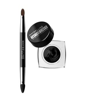 Maybelline New York Gel Eyeliner - Tattoo Liner in Blackest Black - Wasserfester Eyeliner mit 24h Halt und 2-in-1 Profi-Pinsel für präzise Lidstriche. Hochpigmentierte Gel-Textur für intensives, mattes Finish.