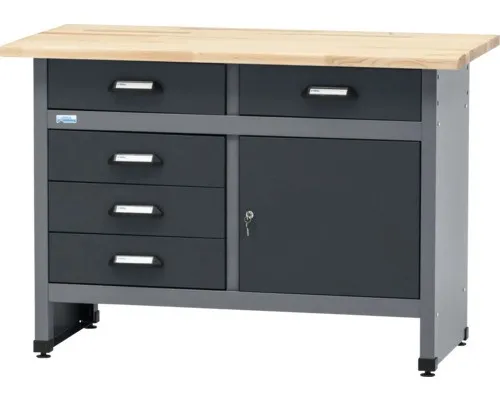 Produktbild Werkbank Küpper 1200 x 840 x 600 mm 5 Schubladen 1 Tür grau