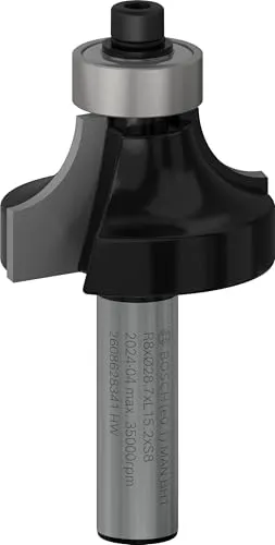 Bosch Accessories Professional Abrundfräser Standard for Wood (für Holz, Radius 8 mm, Arbeitslänge 15,5 mm, Zubehör Handfräse)
